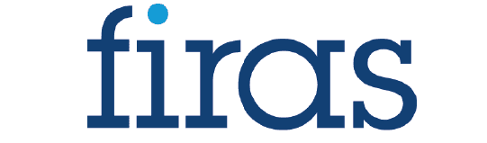 Firas company logo in blue text with modern design style