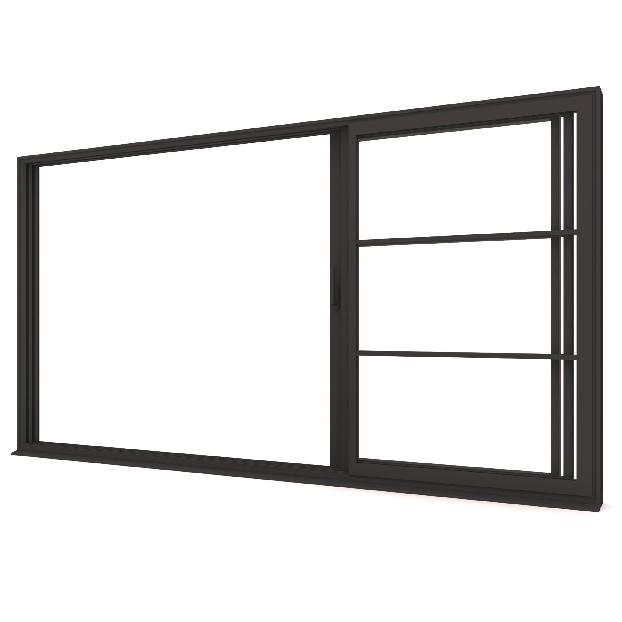 Modern black sliding window frame for home interiors
