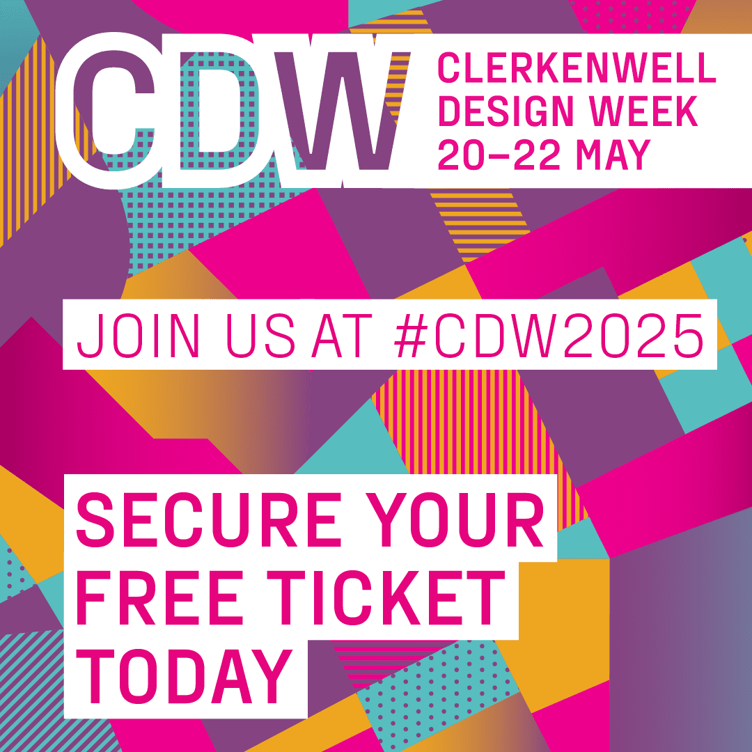 Clerkenwell Design Week 2025 vibrant invitation poster
