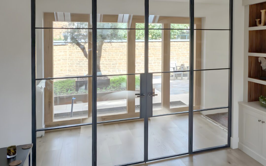 Slim Steel Frame Double Doors with Side Panels, Uppingham