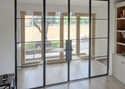 Slim Steel Frame Double Doors with Side Panels, Uppingham