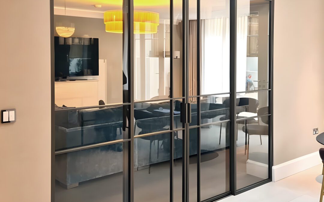 Luxury Sliding Steel Doors in Anodised Bronze, London
