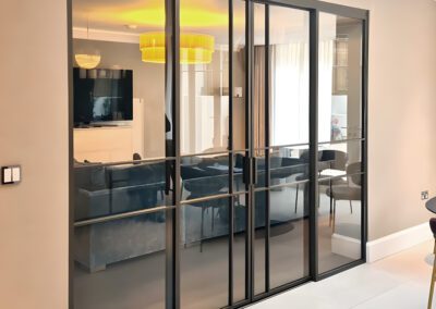 Luxury Sliding Steel Doors in Anodised Bronze, London