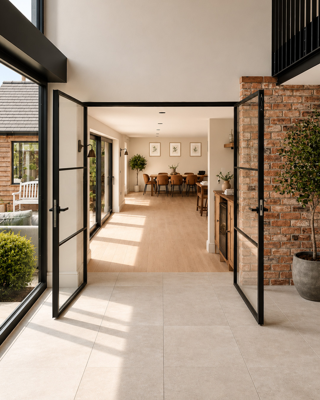 slim-steel-and-glass-internal-double-doors-derbyshire-barn-conversion-3 steel glazed doors