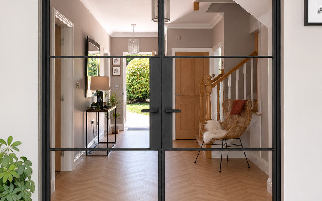 FD30 Fire-Rated Slim Steel French Doors, Birmingham