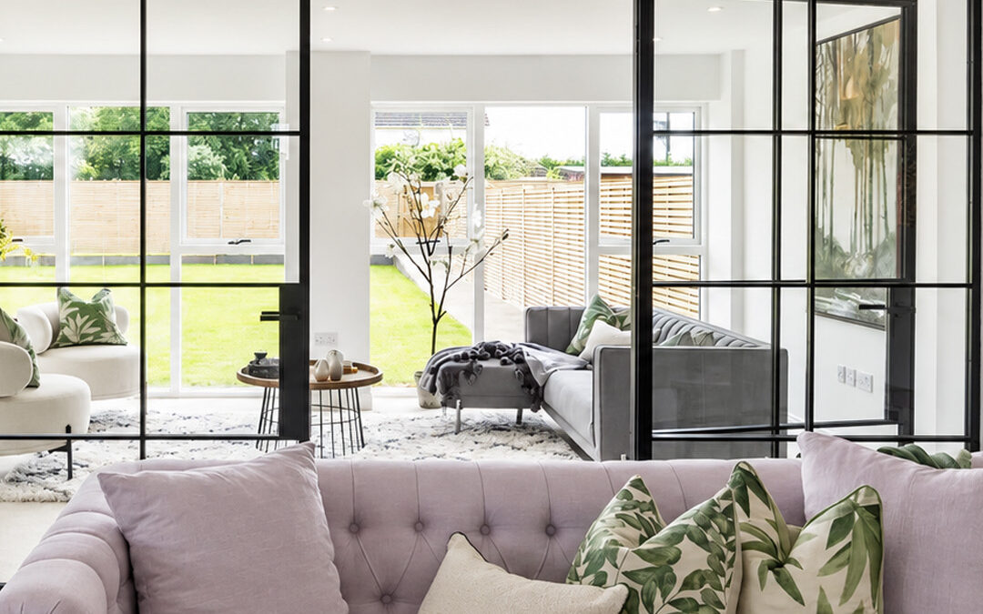 Black Internal Steel Double Doors | New Build Home in Wilmslow