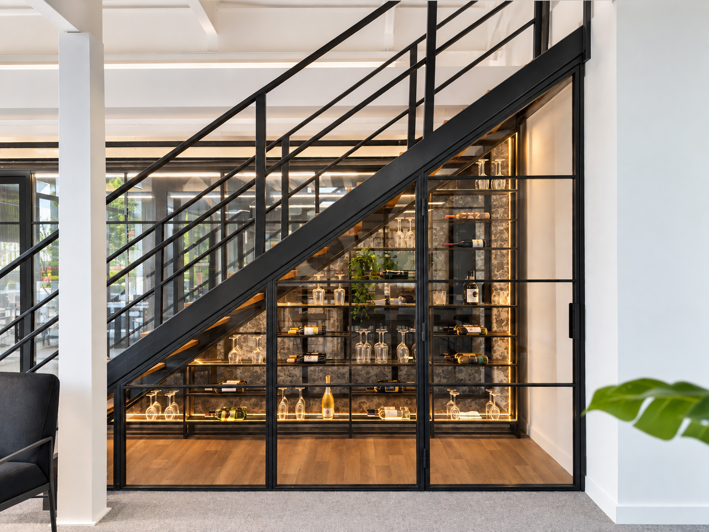 iSteel-Yorkshire-Barnsley-Showroom-Glaziers-Yard-Under-Stairs-Steel-Door-Wine-Room-Storage-01 iSteel Yorkshire Barnsley Showroom Glaziers Yard Under Stairs Steel Door Wine Room Storage 01
